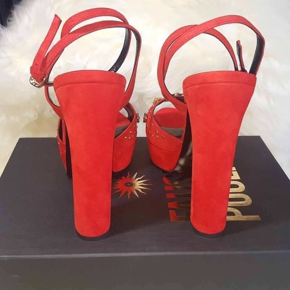 Fausto Puglisi Open Toe Suede Platform Sandal Size EU 40 - Picture 5 of 15